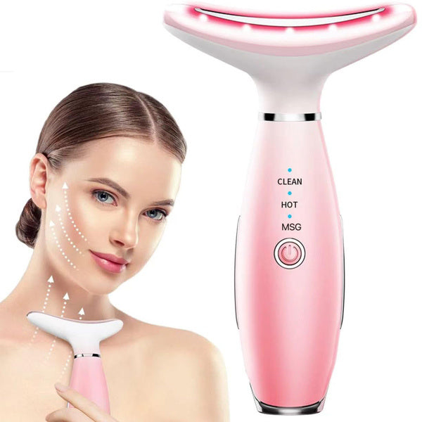 Lumiderm Pink Facial & Neck Massager – 3 Modi mit Wärme & Vibration
