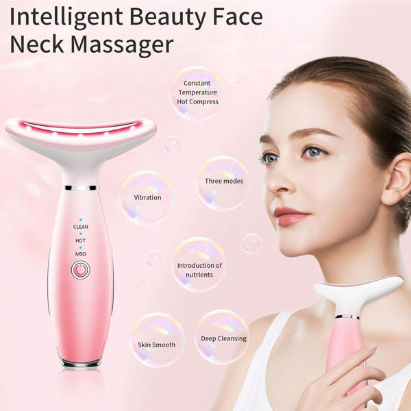 Lumiderm Pink Facial & Neck Massager – 3 Modi mit Wärme & Vibration